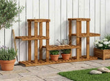 Plant Stand Natural 123 x 25 x 78.5 cm Solid Acacia Wood 903100