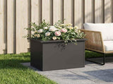 Garden Planter with LED Black 40 x 60 x 40 cm Steel 8008140