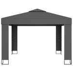 ZNTS Gazebo with Double Roof&LED String Lights 3x3 m Anthracite 3070304