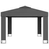 ZNTS Gazebo with Double Roof&LED String Lights 3x3 m Anthracite 3070304