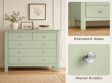5 Drawer Chest of Drawers, Modern Dresser for Bedroom, Bedside Storage Cabinet, Wide Storage Unit T3398P555135