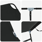 Folding Sun Lounger Folding Black 188 x 57 x 86.5 cm Polyester 42003141