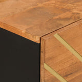 Side Cabinet Brown and Black 40x33.5x75 cm Solid Wood Mango 356806