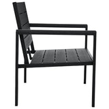 ZNTS Garden Bench 120 cm HDPE Black Wood Look 47878