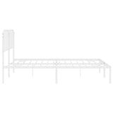 Metal Bed Frame without Mattress with Headboard White 193x203cm 373942