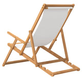Beach Chair Cream Solid teak wood, polyester fabric Standard 317696