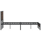 Metal Bed Frame without Mattress Brown Oak 150x200 cm 4007924