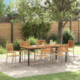 Garden Dining Set 7 pcs Beige and Brown Poly Rattan 3365507