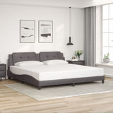 Bed Frame with LED without Mattress "Zadar" Grey 200x200 cm 3214134