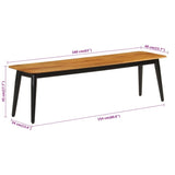 Bench 160x40x45 cm Solid Wood Mango and Iron 356979