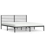 Metal Bed Frame without Mattress with Headboard Black 183x213cm 352324