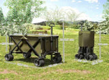 Folding Garden Trolley, Cargo Traile on Wheels, Collapsible Camping Trolley, Outdoor Utility Wagon T3398P377622