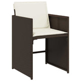 17 Piece Garden Dining Set with Cushions Brown Poly Rattan 3211245