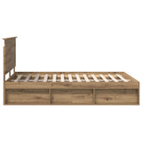 Bed Frame Artisian Oak 160 x 200 cm Solid Pine Wood 3409335