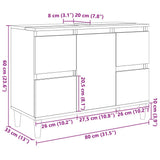 Sink Cabinet Concrete Grey 80x33x60 cm Engineered Wood 857125