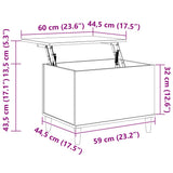 Coffee Table Concrete Grey 60x44,5x45 cm Engineered Wood 819568