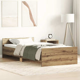 Bed Frame without Mattress Artisan Oak 90x200 cm Engineered Wood 857475
