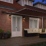 Manual Retractable Awning with LEDs Brown 500x300 cm 3310217