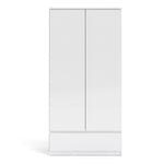 Naia Wardrobe with 2 doors + 1 drawer in White High Gloss 70270287UUUU