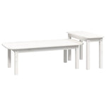 ZNTS 2 Piece Coffee Table Set White Solid Wood Pine 822363