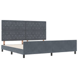 ZNTS Bed Frame Dark Grey 200x200 cm Velvet 3344898