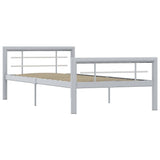 Bed Frame without Mattress Grey and White Metal 90x200 cm 284556