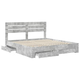 Bed Frame with Drawer with Headboard Manual Engineered Wood 3411617