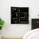 Mirror Jewellery Cabinet with LED Lights Wall Mounted Black 353239