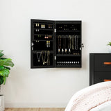 Mirror Jewellery Cabinet with LED Lights Wall Mounted Black 353239