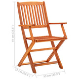 Garden Chair Set of 8 Brown Solid eucalyptus wood Compact 3087148