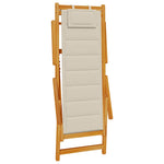 Folding Beach Chair with Armrests Taupe Acacia Wood & Textilene 4108070