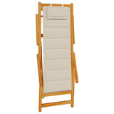Folding Beach Chair with Armrests Taupe Acacia Wood & Textilene 4108070
