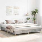 Bed Frame No Mattress Concrete Grey 200x200 cm Engineered Wood 3328702