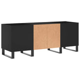 Record Cabinet Black 121x38x48 cm Engineered Wood 831685