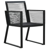 7 Piece Garden Dining Set Black PVC Rattan 3156545