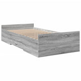 Bed Frame with Drawers without Mattress Grey Sonoma 100x200 cm 3280333