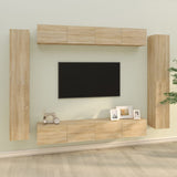 8 Piece TV Cabinet Set Sonoma Oak Engineered Wood 3114296