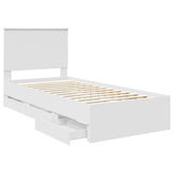 Bed Frame with Drawer White 90 x 200 cm Engineer Wood 3411152