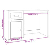 Desk with Drawer White 115x50x75 cm Engineered Wood 816472