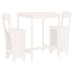 3 Piece Garden Bar Set White Solid Wood Pine 3157794