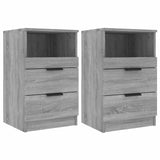 Bedside Cabinets 2 pcs Grey Sonoma Engineered Wood 817042