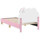 Children's Bed Frame with Headboard Pink 80 x 160 cm PU 42011016