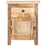 ZNTS Bedside Cabinet 40x30x50 cm Rough Mango Wood 320234