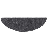 Stair Mats Self-adhesive 30 pcs 56x17x3 cm Dark Grey Half Round 3365680