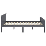 Bed Frame without Mattress Grey Solid Wood Pine 140x200 cm 322205