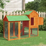 Chicken Coop Brown 193x65x117 cm Solid Wood Pine 172232