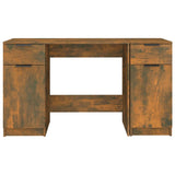 Desk with Side Cabinet Smoked Oak Engineered Wood 3115913