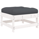3 Piece Garden Lounge Set with Cushions White Solid Wood 825598