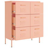 Drawer Cabinet Pink Steel Large Drawer Cabinet Rectangular 336148