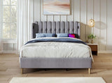 Upholstered Double with USB and Type-C Charging, Frame with Wooden Slatted Frame, Teenager N601P288478G